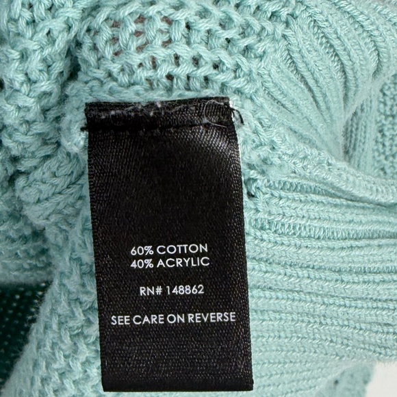 Torrid Pointelle Cardigan Balloon Sleeve Sweater Blue 5X Open Comfy Cozy Holiday - Picture 8 of 12